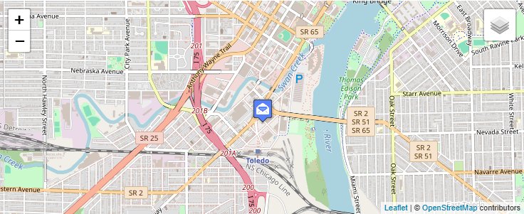 Map of ZIP Code 43603 in Toledo, OH — click to open interactive map
