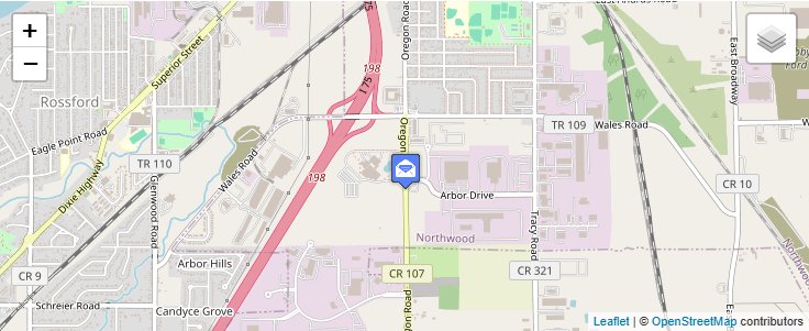 Map of ZIP Code 43654 in Toledo, OH — click to open interactive map