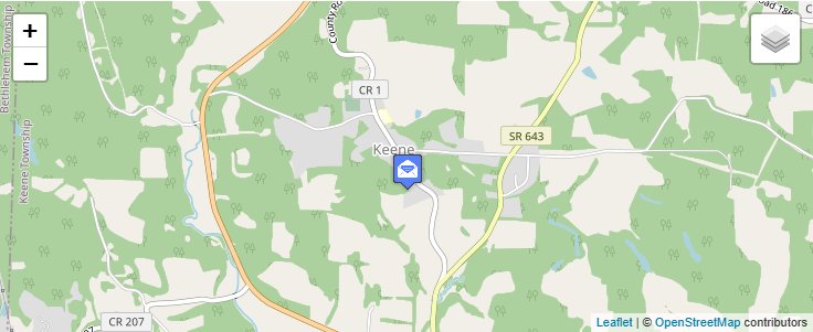 Map of ZIP Code 43828 in Keene, OH — click to open interactive map