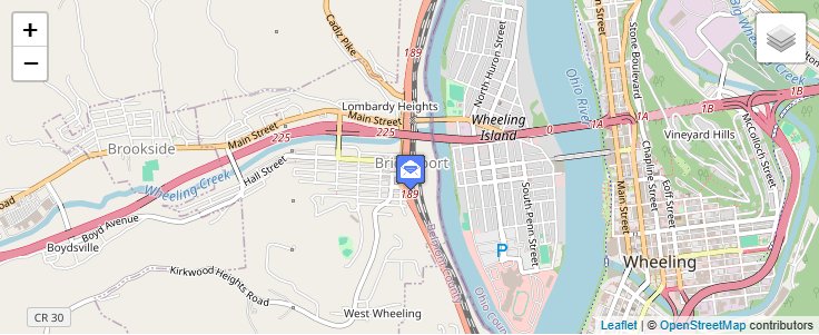Map of ZIP Code 43916 in Colerain, OH — click to open interactive map