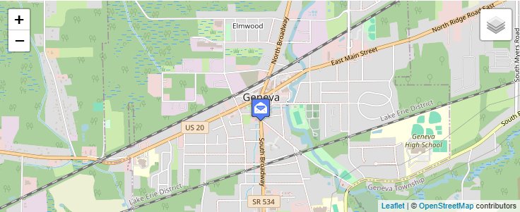 Map of ZIP Code 44088 in Unionville, OH — click to open interactive map