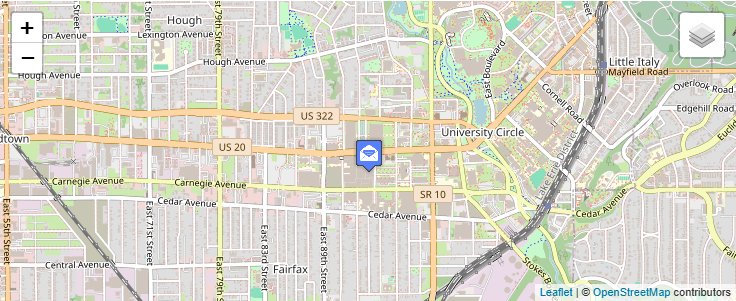 Map of ZIP Code 44190 in Cleveland, OH — click to open interactive map