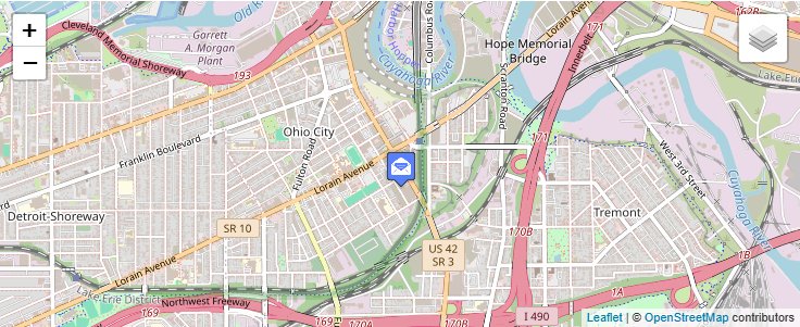 Map of ZIP Code 44191 in Cleveland, OH — click to open interactive map