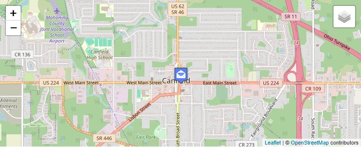 Map of ZIP Code 44422 in Greenford, OH — click to open interactive map