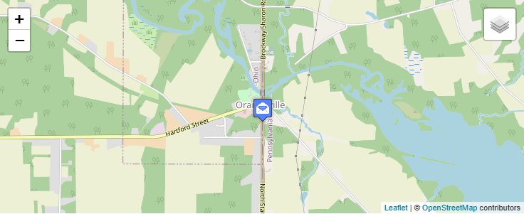 Map of ZIP Code 44453 in Orangeville, OH — click to open interactive map
