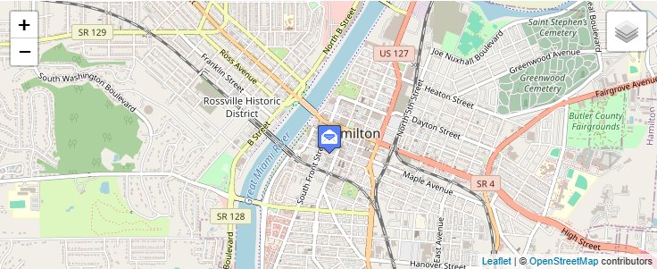 Map of ZIP Code 45012 in Hamilton, OH — click to open interactive map