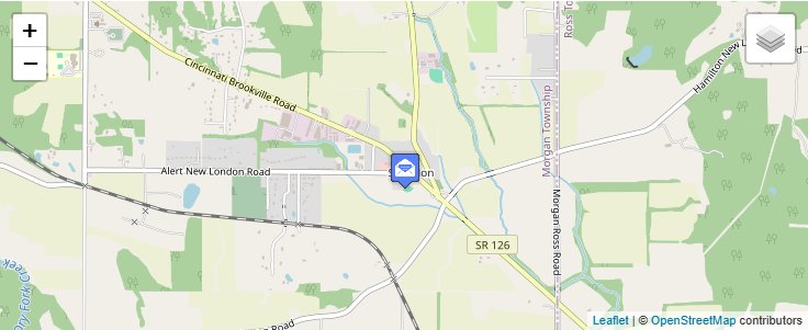 Map of ZIP Code 45063 in Shandon, OH — click to open interactive map