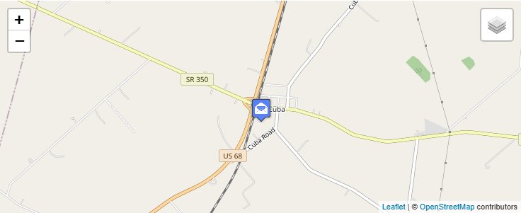 Map of ZIP Code 45114 in Cuba, OH — click to open interactive map