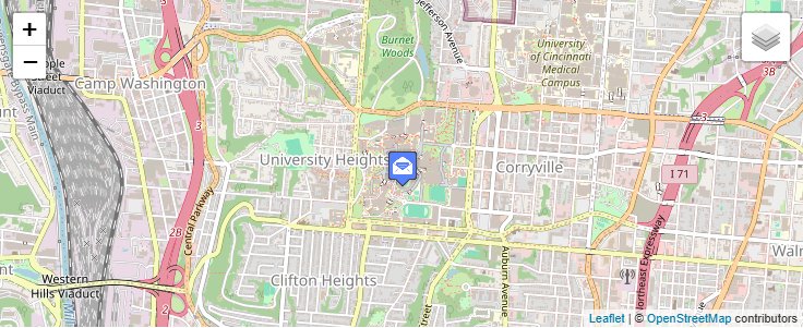 Map of ZIP Code 45221 in Cincinnati, OH — click to open interactive map