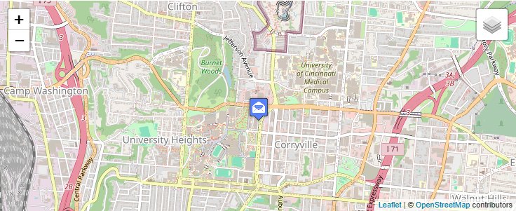 Map of ZIP Code 45268 in Cincinnati, OH — click to open interactive map