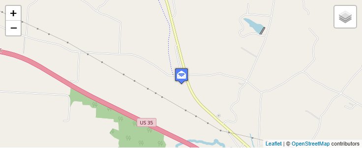 Map of ZIP Code 45643 in Kerr, OH — click to open interactive map