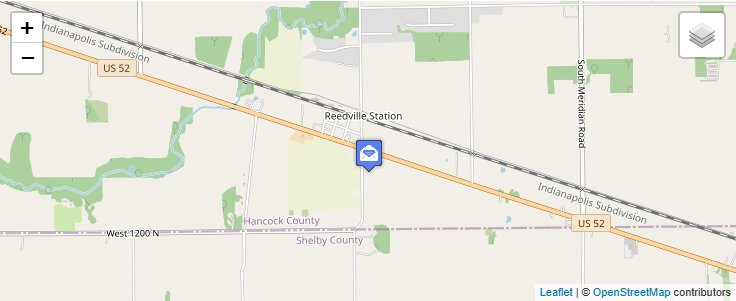 Map of ZIP Code 46129 in Finly, IN — click to open interactive map
