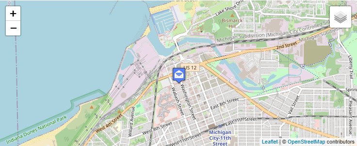 Map of ZIP Code 46361 in Michigan City, IN — click to open interactive map