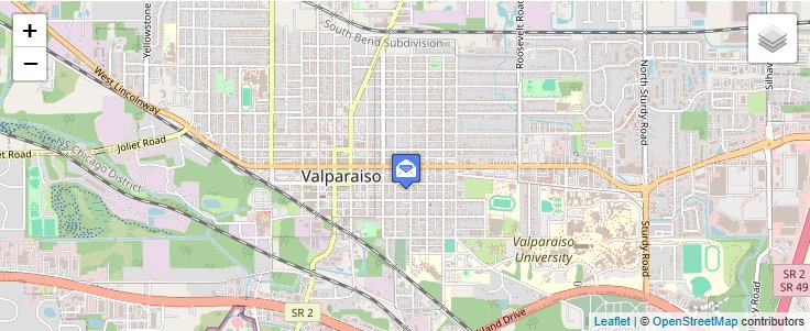 Map of ZIP Code 46384 in Valparaiso, IN — click to open interactive map