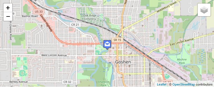 Map of ZIP Code 46527 in Goshen, IN — click to open interactive map
