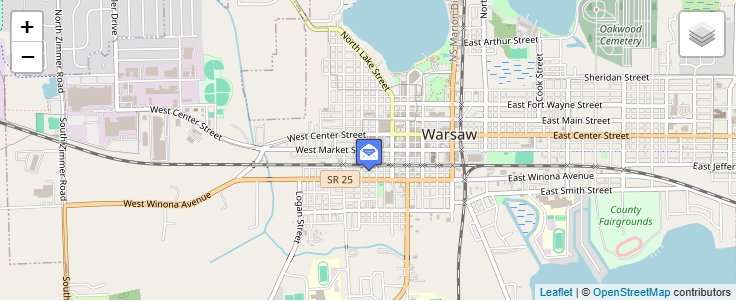 Map of ZIP Code 46581 in Warsaw, IN — click to open interactive map