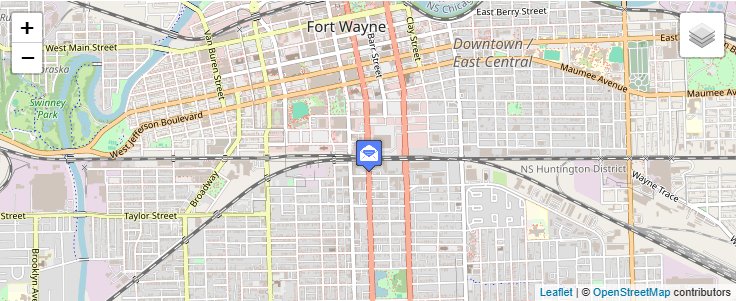 Map of ZIP Code 46801 in Fort Wayne, IN — click to open interactive map
