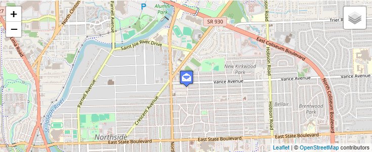 Map of ZIP Code 46895 in Fort Wayne, IN — click to open interactive map