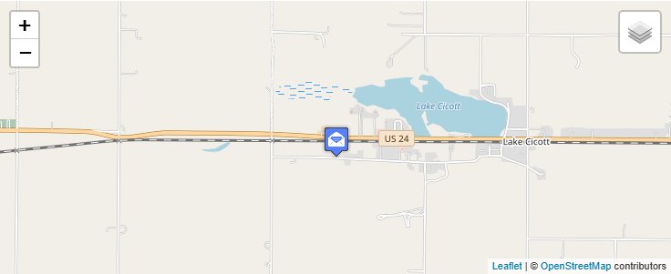 Map of ZIP Code 46942 in Lake Cicott, IN — click to open interactive map