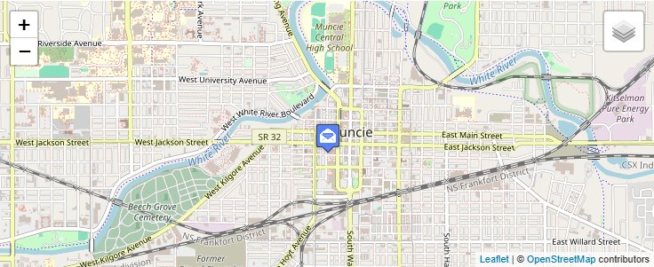 Map of ZIP Code 47308 in Muncie, IN — click to open interactive map
