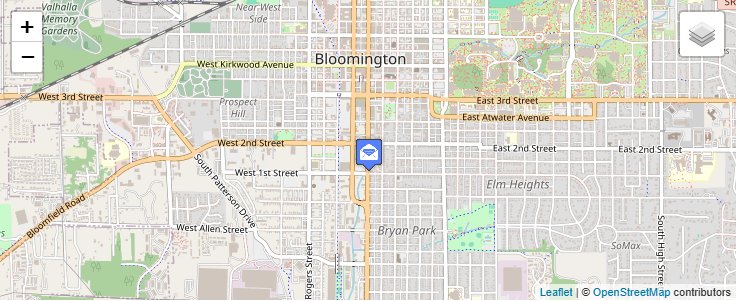 Map of ZIP Code 47402 in Bloomington, IN — click to open interactive map