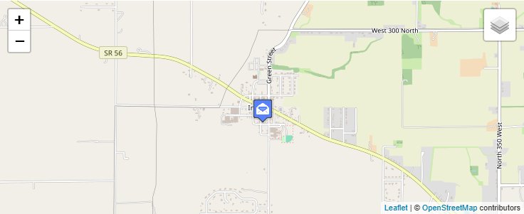 Map of ZIP Code 47545 in Ireland, IN — click to open interactive map
