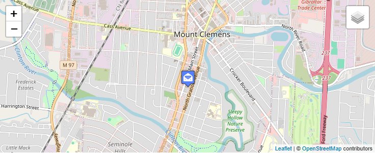 Map of ZIP Code 48046 in Mount Clemens, MI — click to open interactive map