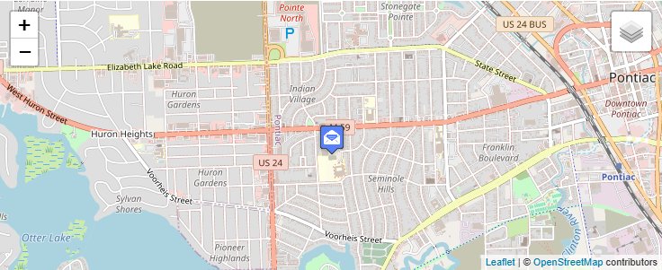 Map of ZIP Code 48055 in Pontiac, MI — click to open interactive map