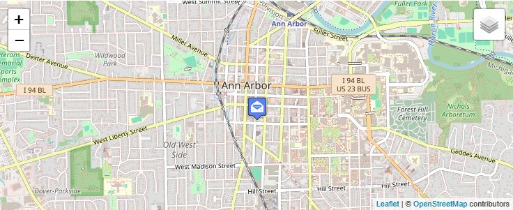 Map of ZIP Code 48107 in Ann Arbor, MI — click to open interactive map