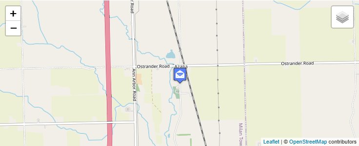 Map of ZIP Code 48110 in Azalia, MI — click to open interactive map