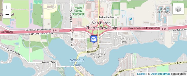 Map of ZIP Code 48112 in Belleville, MI — click to open interactive map