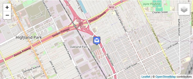 Map of ZIP Code 48288 in Detroit, MI — click to open interactive map