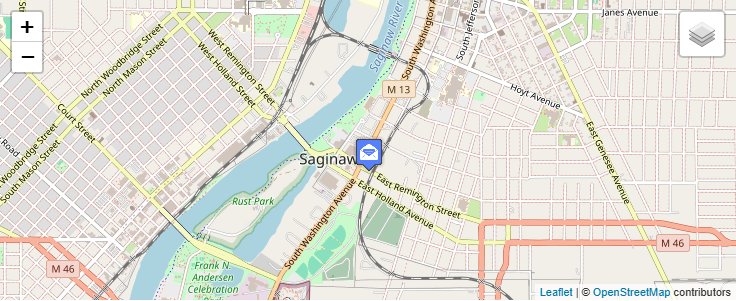 Map of ZIP Code 48605 in Saginaw, MI — click to open interactive map