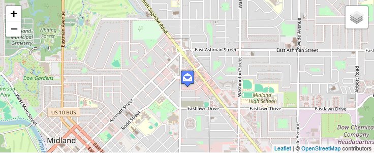 Map of ZIP Code 48641 in Midland, MI — click to open interactive map