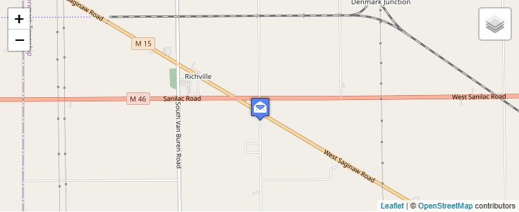 Map of ZIP Code 48758 in Richville, MI — click to open interactive map