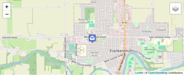 Map of ZIP Code 48787 in Frankenmuth, MI — click to open interactive map