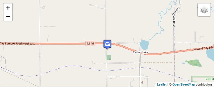 Map of ZIP Code 48812 in Cedar Lake, MI — click to open interactive map