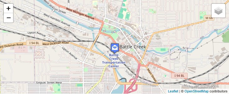 Map of ZIP Code 49016 in Battle Creek, MI — click to open interactive map
