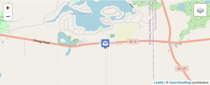 Map of ZIP Code 49281 in Somerset, MI — click to open interactive map