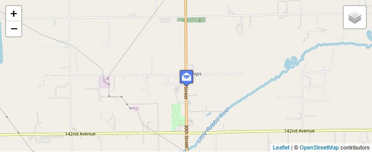 Map of ZIP Code 49314 in Burnips, MI — click to open interactive map