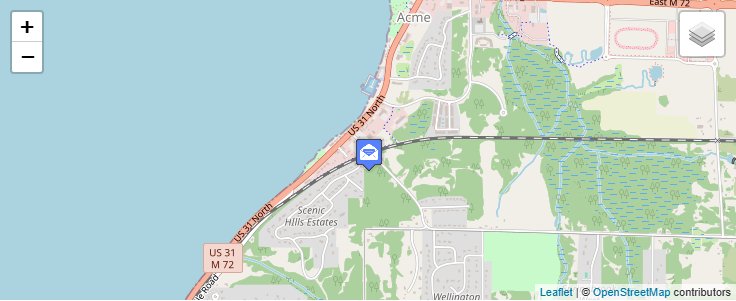 Map of ZIP Code 49610 in Acme, MI — click to open interactive map