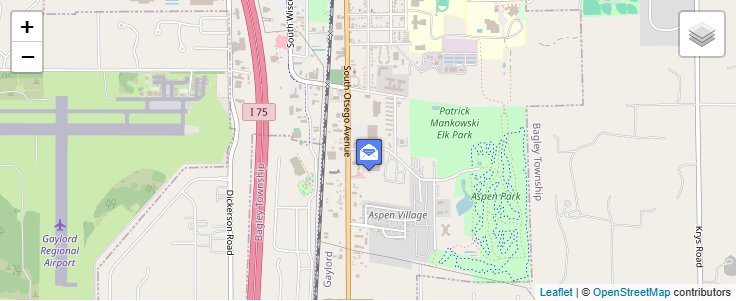 Map of ZIP Code 49734 in Gaylord, MI — click to open interactive map