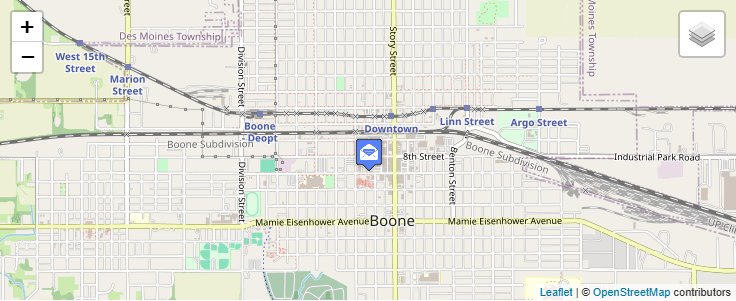 Map of ZIP Code 50099 in Boone, IA — click to open interactive map