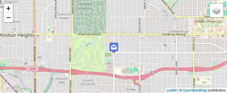 Map of ZIP Code 50306 in Des Moines, IA — click to open interactive map