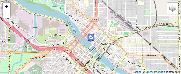 Map of ZIP Code 50704 in Waterloo, IA — click to open interactive map