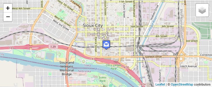 Map of ZIP Code 51102 in Sioux City, IA — click to open interactive map