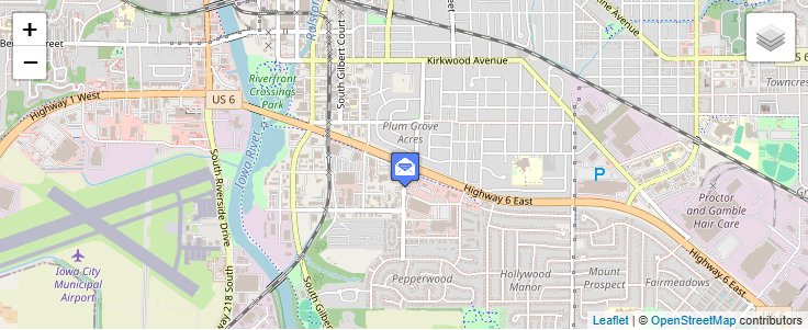 Map of ZIP Code 52244 in Iowa City, IA — click to open interactive map
