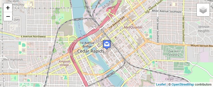 Map of ZIP Code 52407 in Cedar Rapids, IA — click to open interactive map