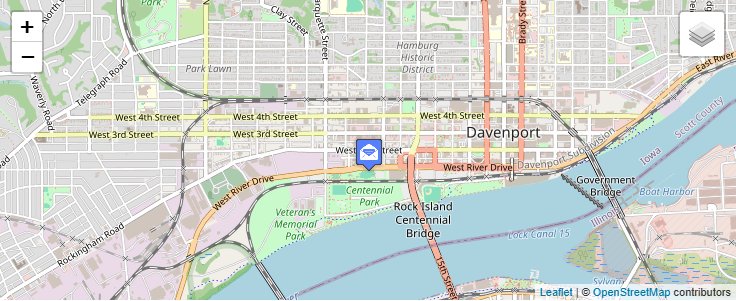 Map of ZIP Code 52805 in Davenport, IA — click to open interactive map