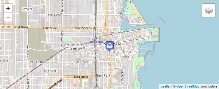Map of ZIP Code 53141 in Kenosha, WI — click to open interactive map
